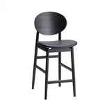 Outline Bar Stool: Seat Upholstered + Sumi Ash