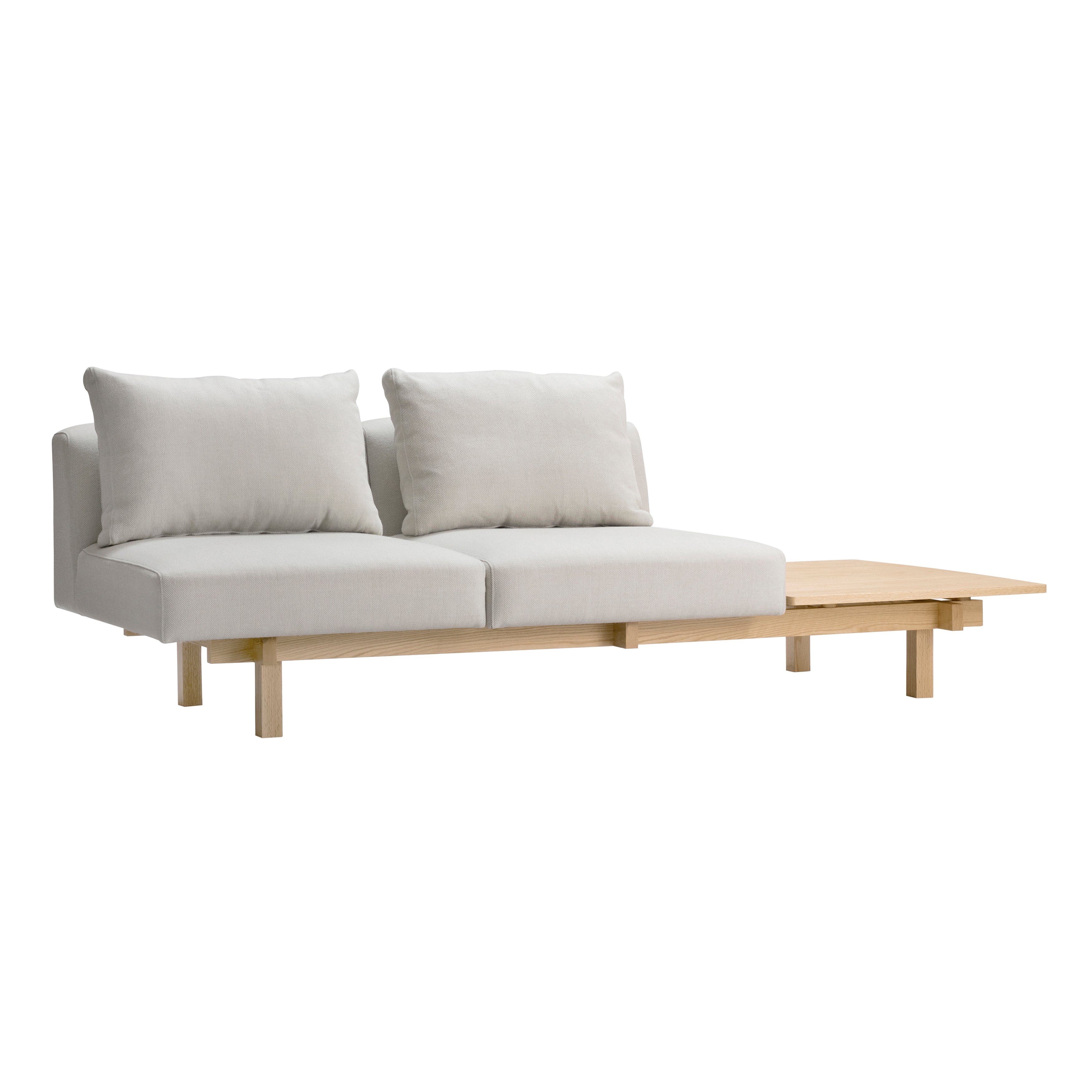 Raft Sofa 2 Seater with Table: White Oak + Fiord2 121