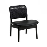 Saga Low Chair: Black Papercord Backrest + Set of 2 + Sumi Ash