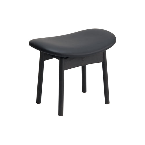 Saga Dining Stool: Upholstered + Sumi Ash