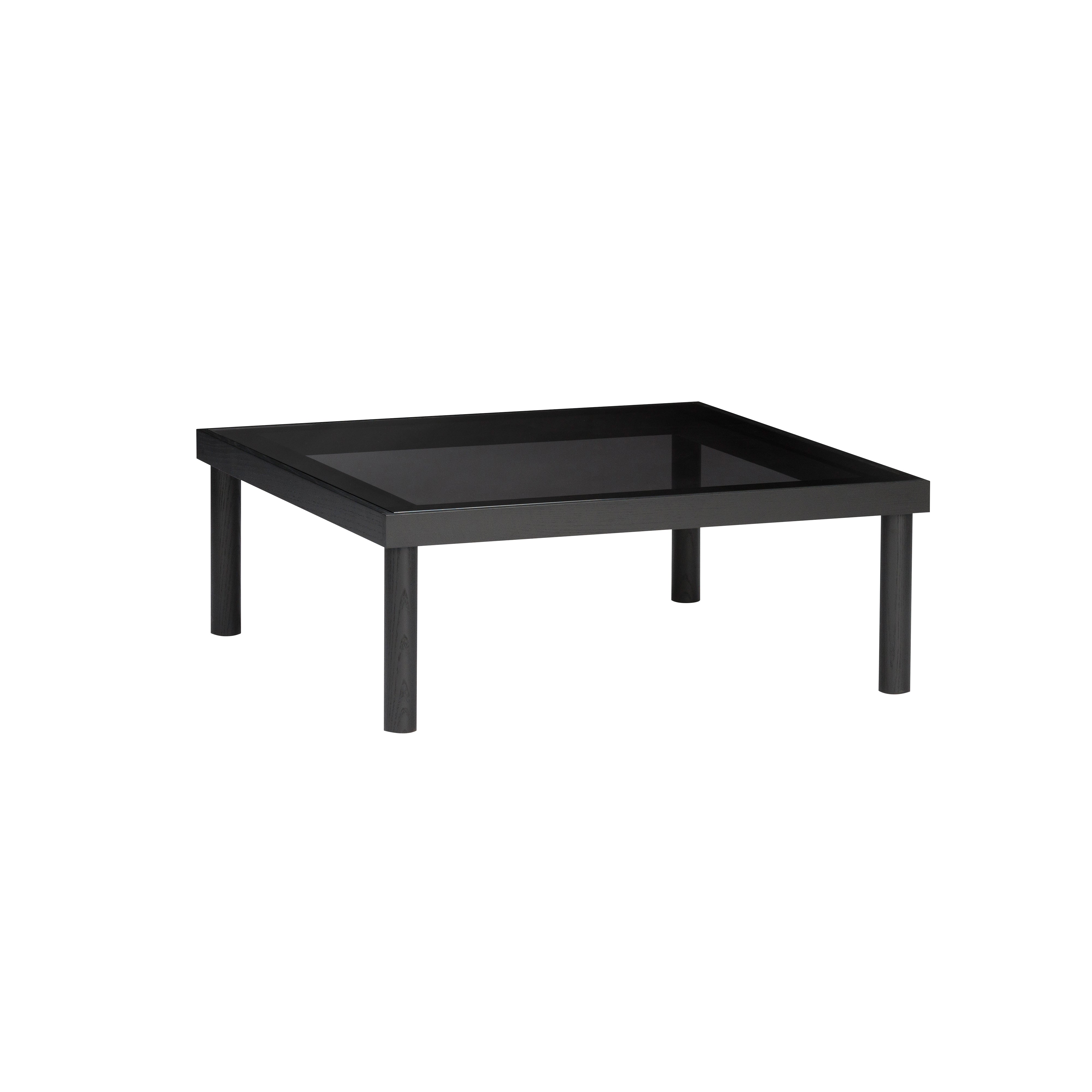 Taruki Coffee Table: Square + Smoked Glass + Sumi Ash
