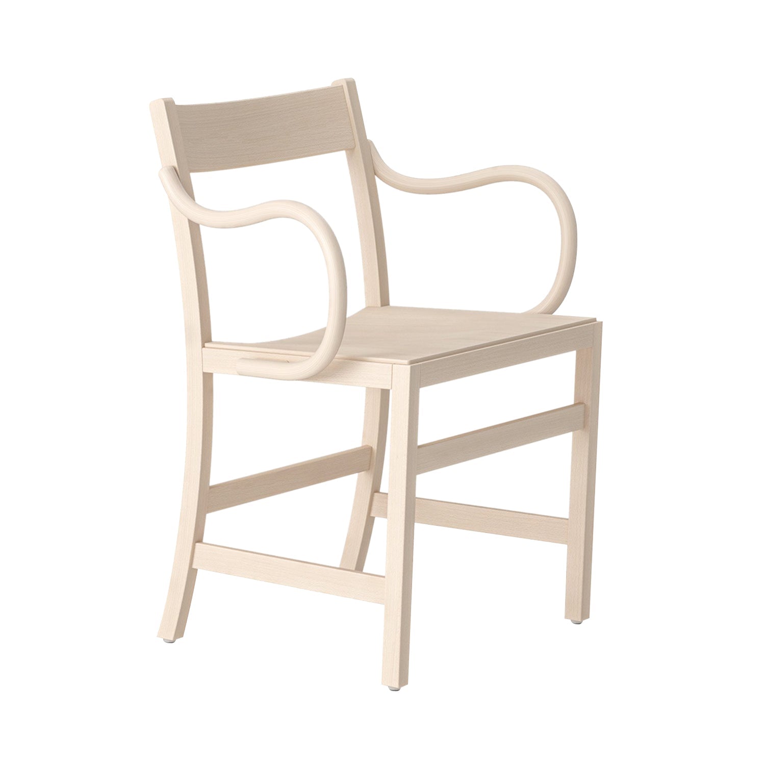 Waiter XL Armchair: White Oiled Oak