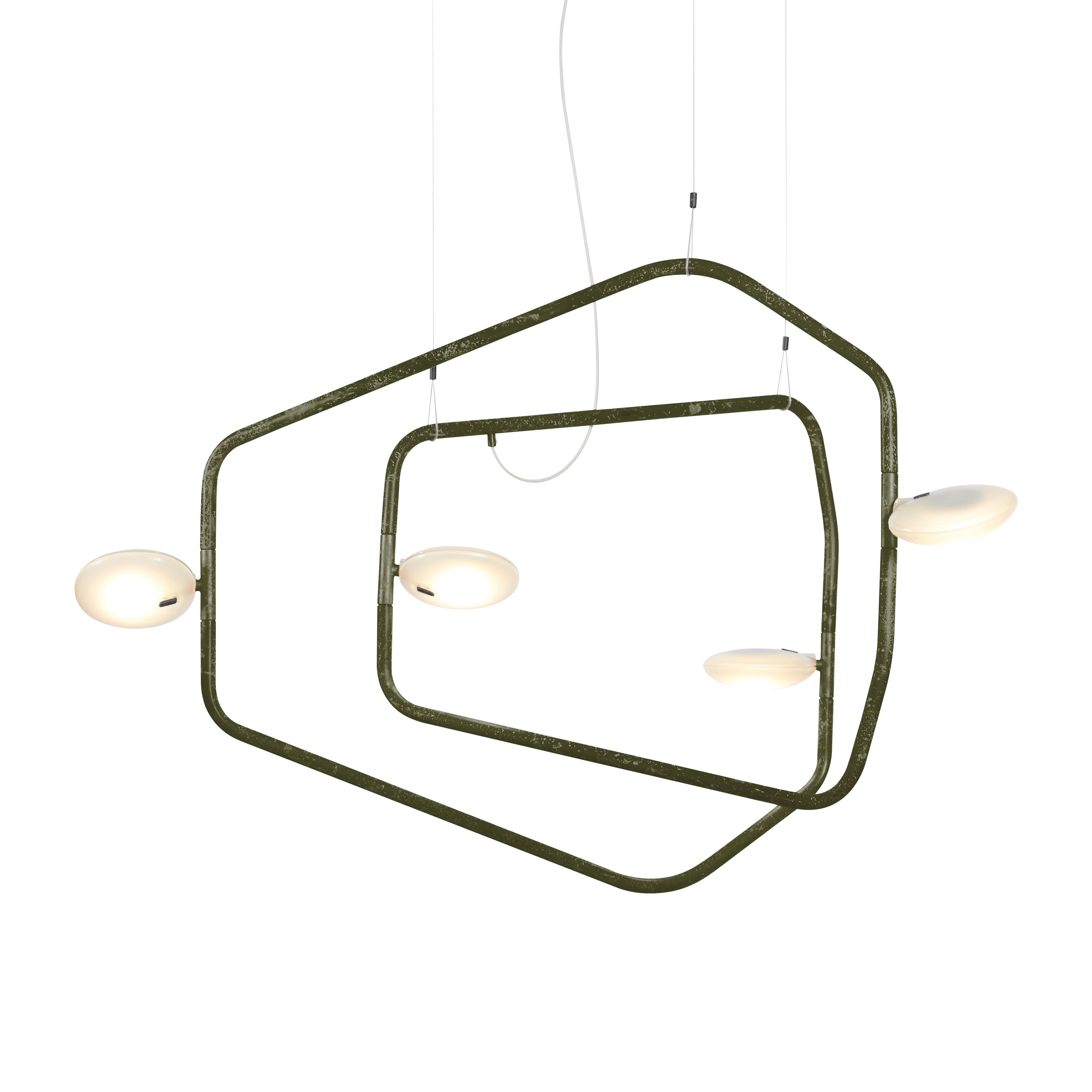 Palindrome Single Pendant: 4 Heads + Army Green