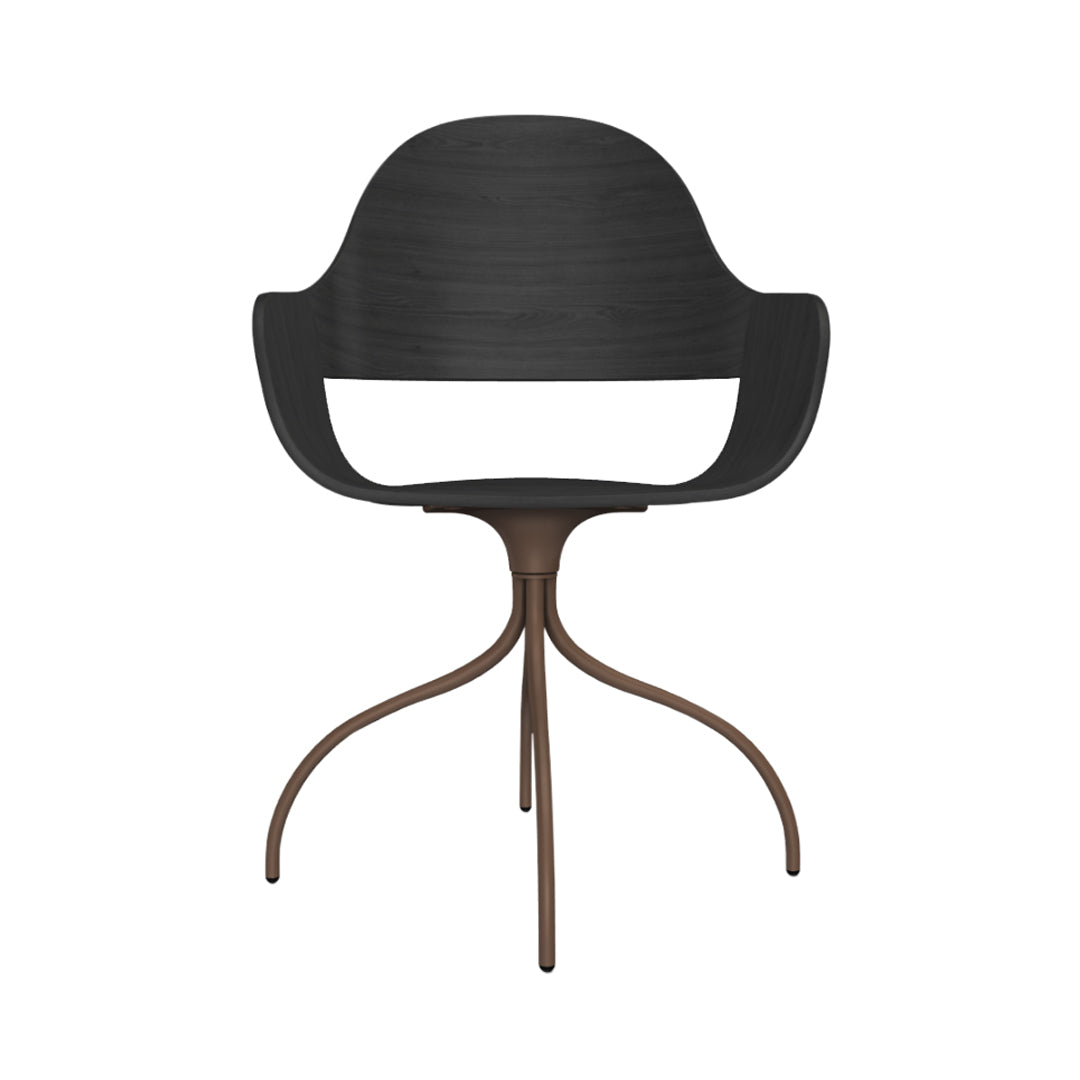 Showtime Nude Chair with Swivel Base: Ash Stained Black + Pale Brown