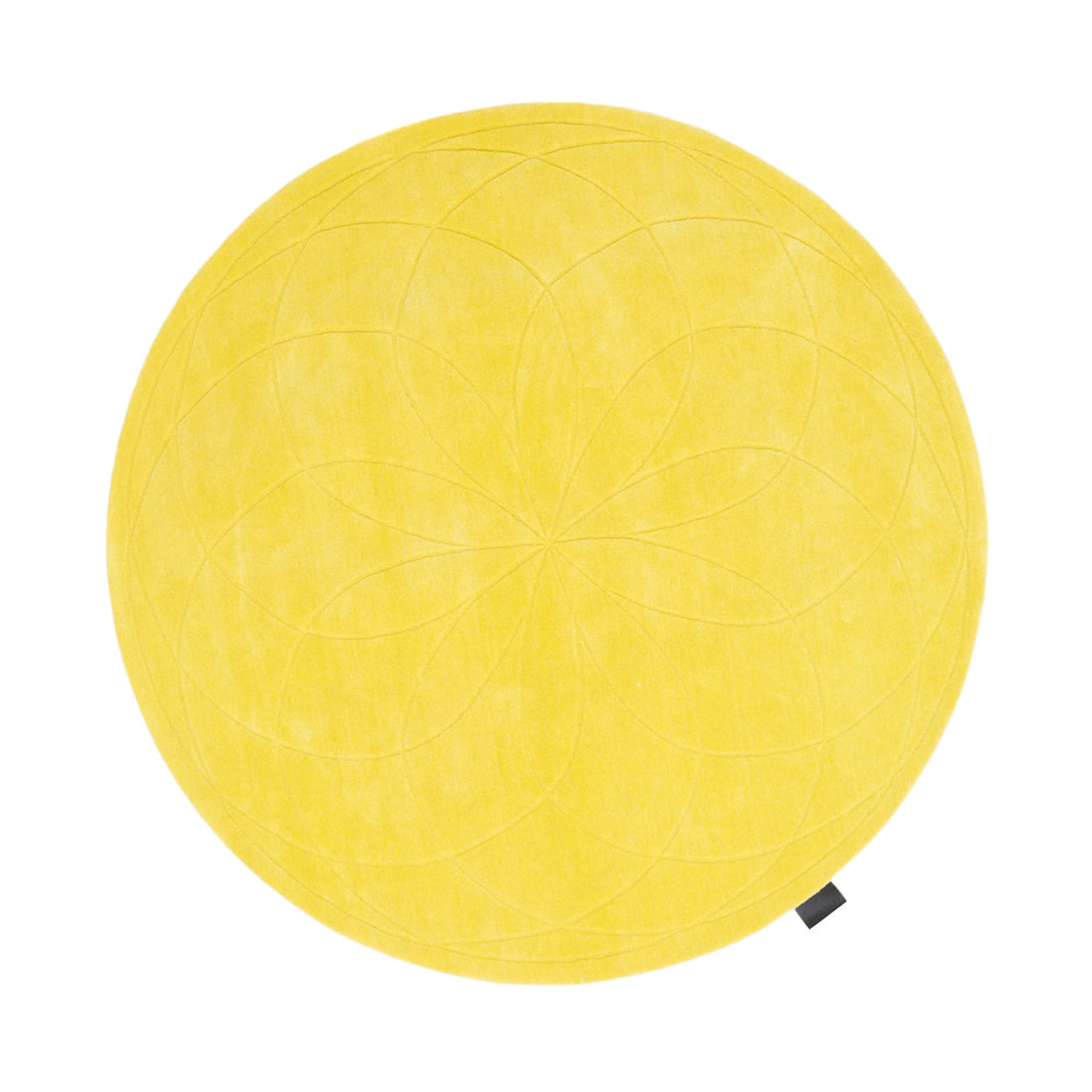 Lotus Round Rug: Small + Citrus Yellow