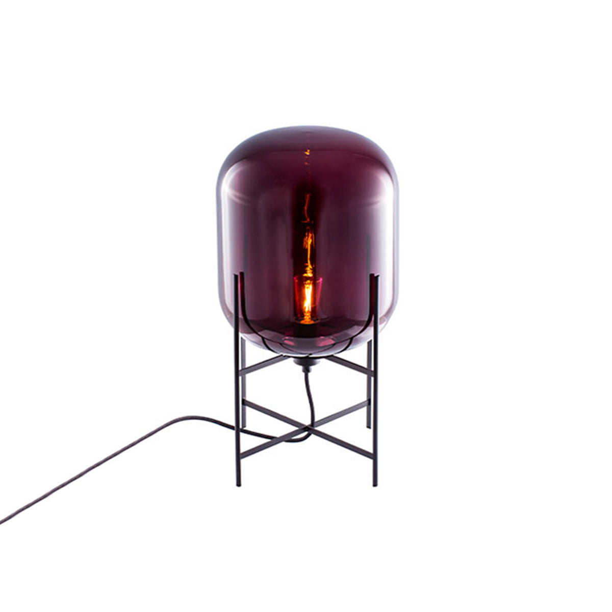 Oda Table Lamp: Aubergine + Black