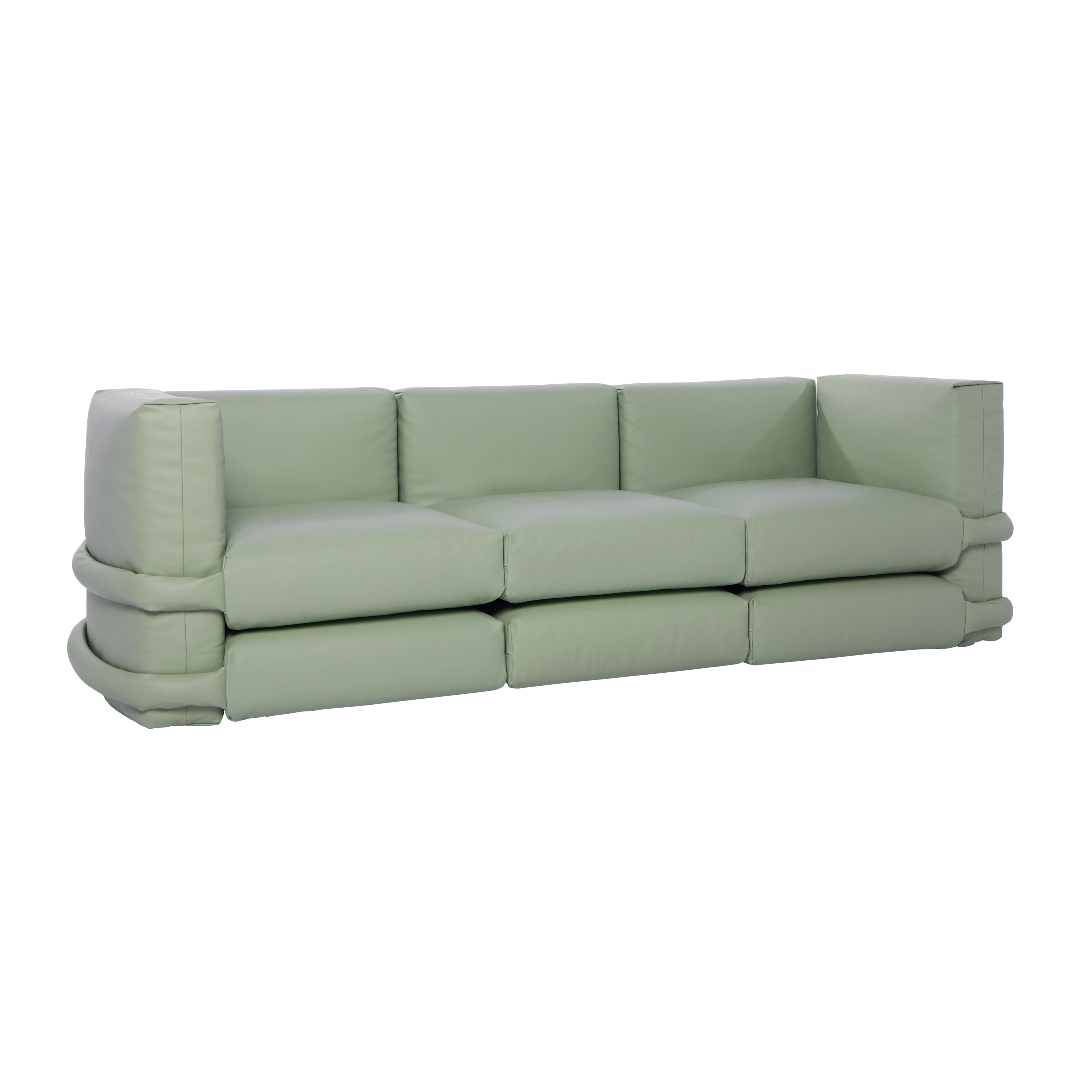 Pillow Modular Sofa: Leather + Configuration 3