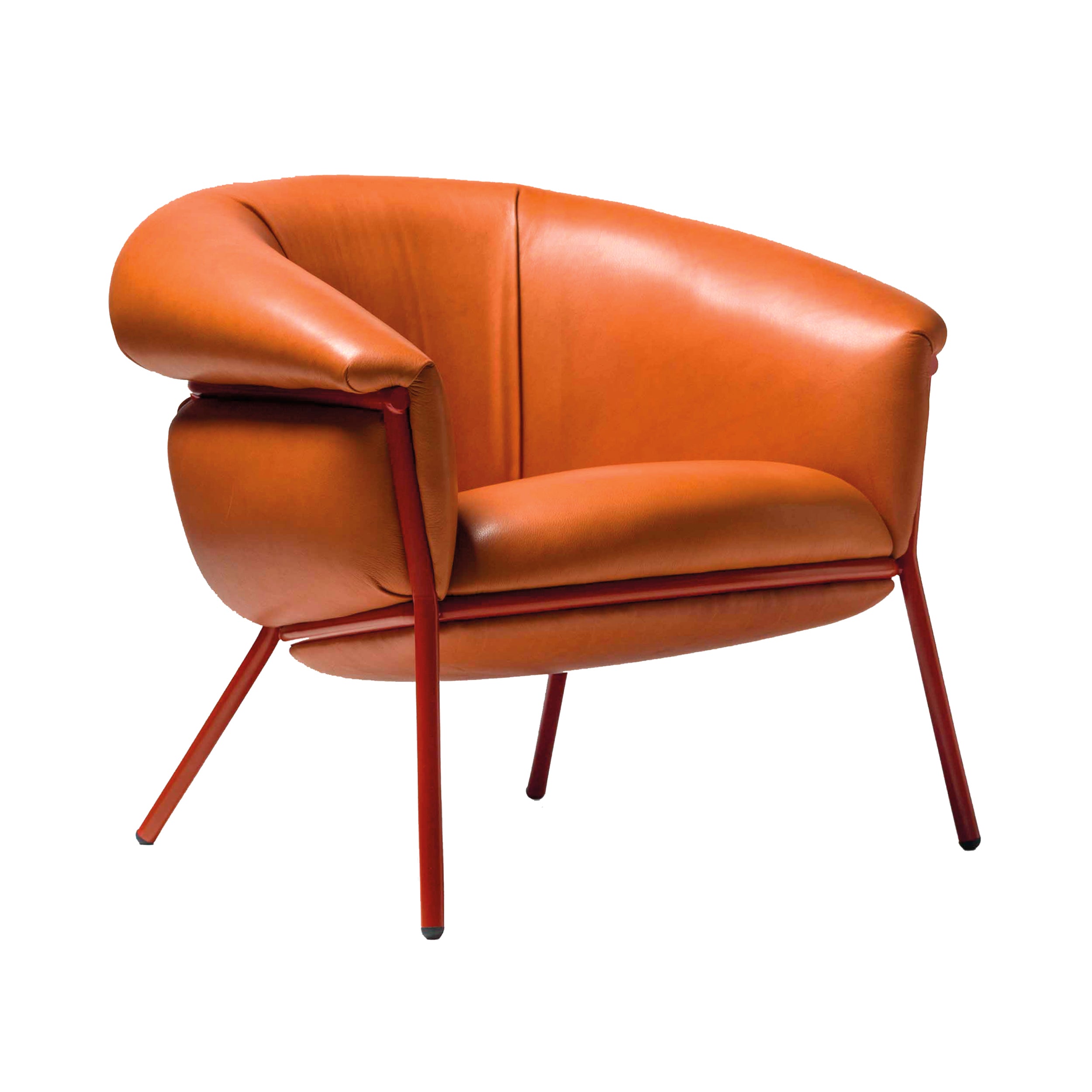 Grasso Armchair: Red + Dream Leather