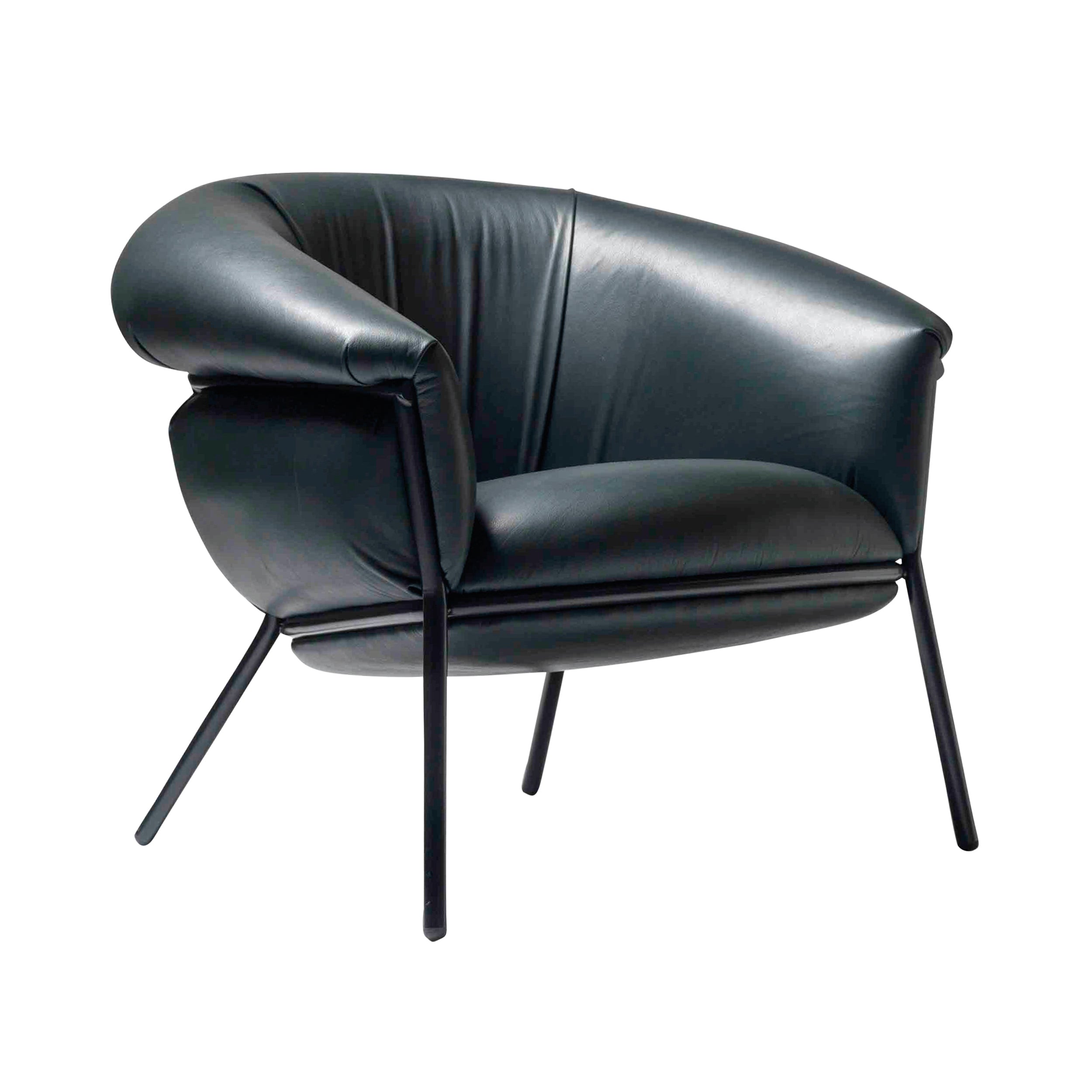 Grasso Armchair: Black + Dream Leather