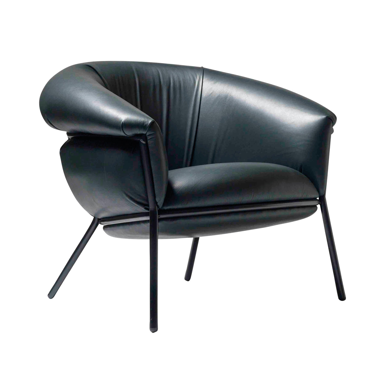 Grasso Armchair: Black + Dream Leather