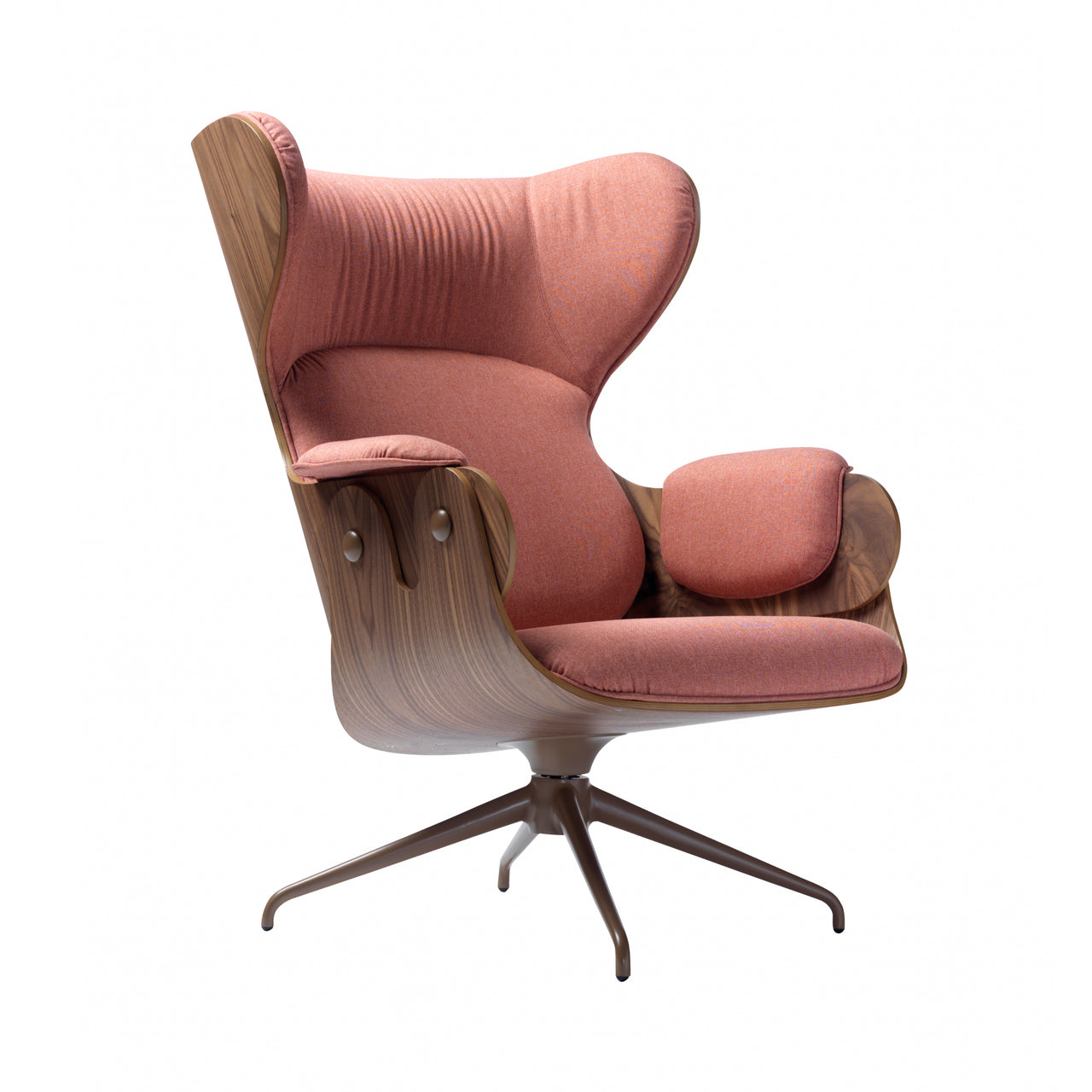 Lounger Armchair: Walnut + Pale Brown