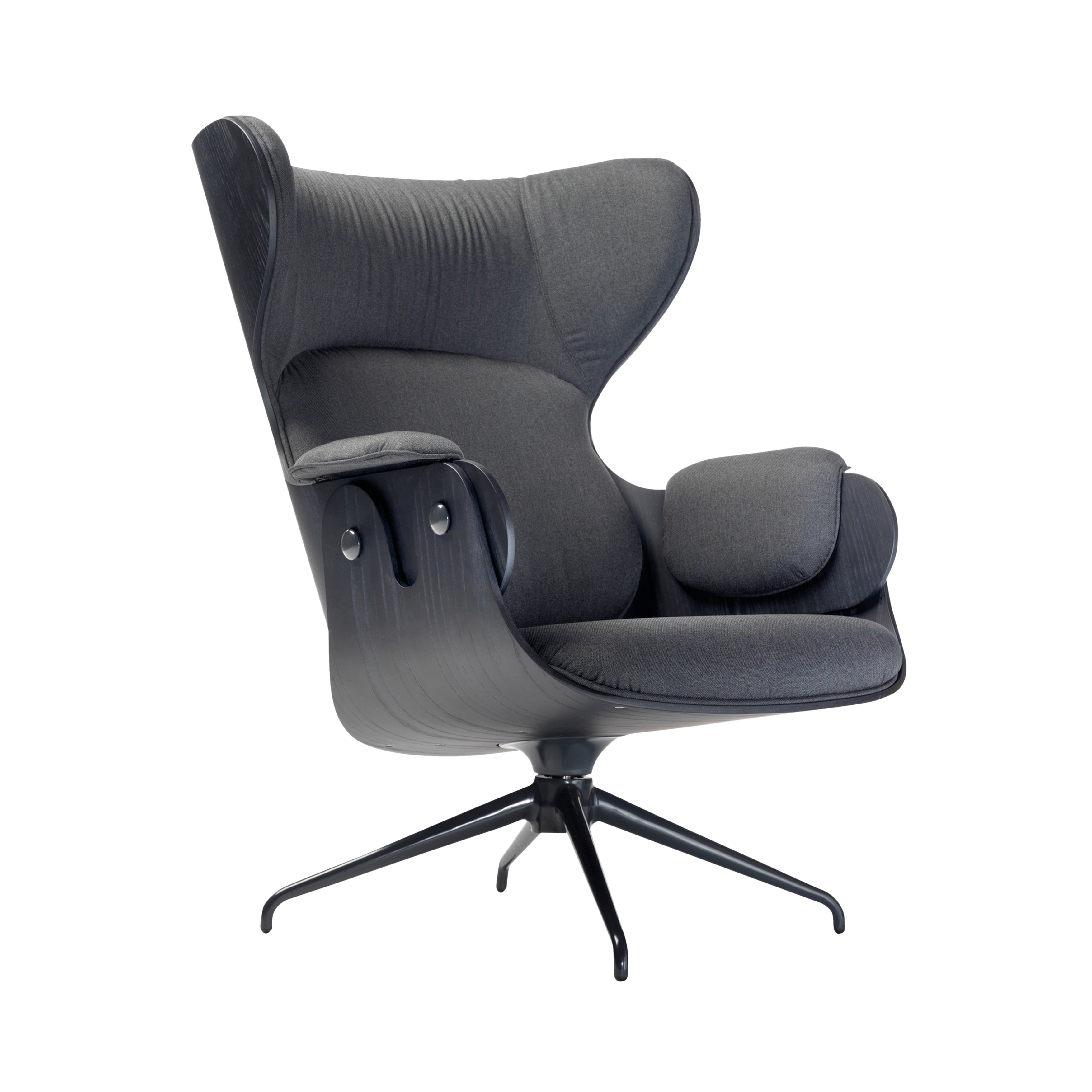 Lounger Armchair: Stained Black Ash + Anthracite Grey
