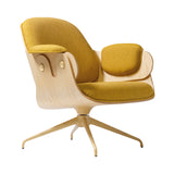 Low Lounger Chair with Swivel Base: Natural Ash + Beige