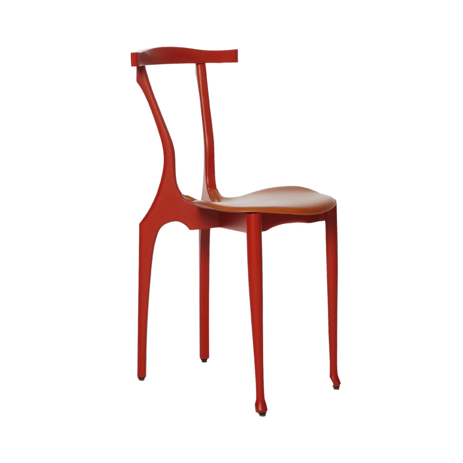 Gaulinetta Chair: Upholstered + Hide Leather Toasted
