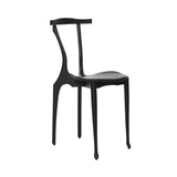 Gaulinetta Chair: Upholstered + Hide Leather Black