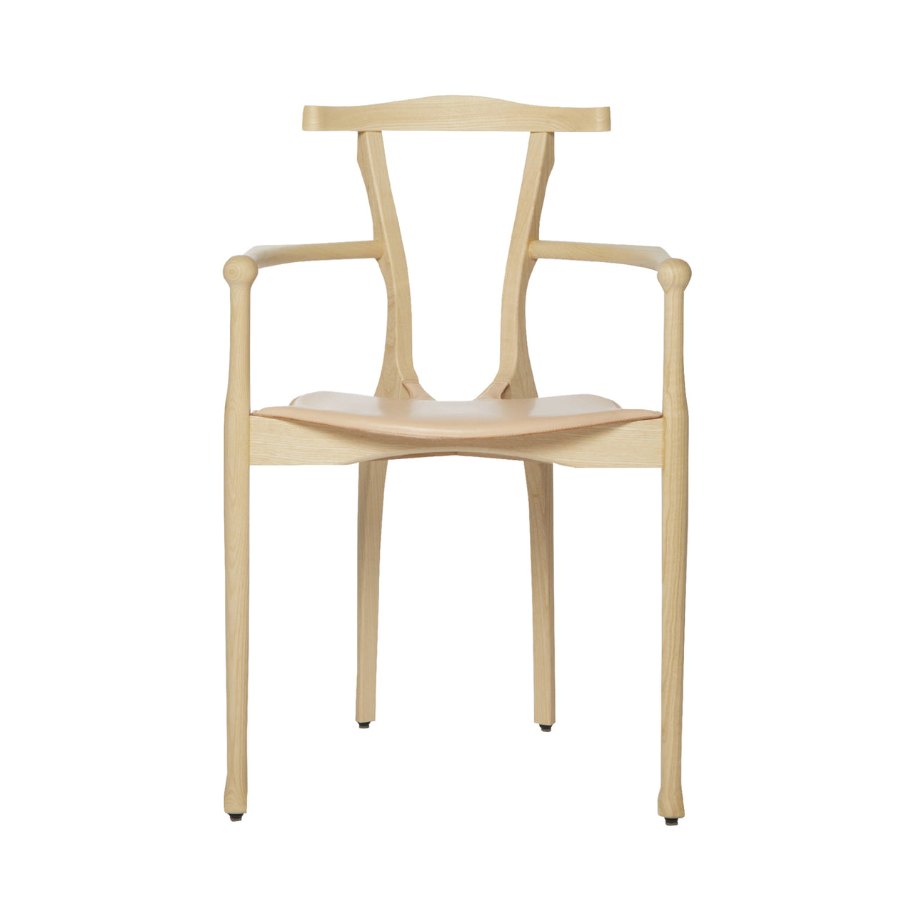 Gaulino Armchair: Upholstered + Natural