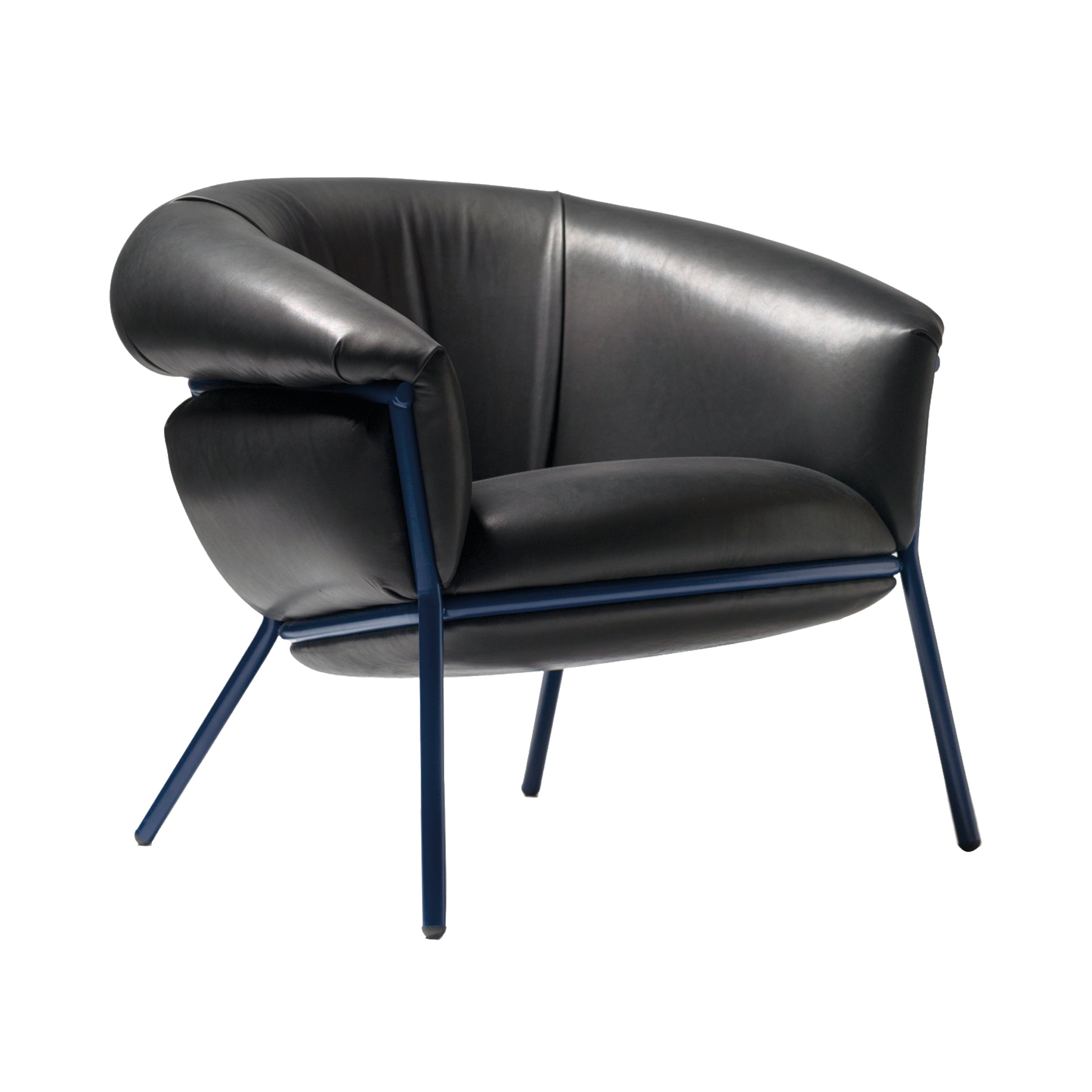 Grasso Armchair: Blue + Dream Leather