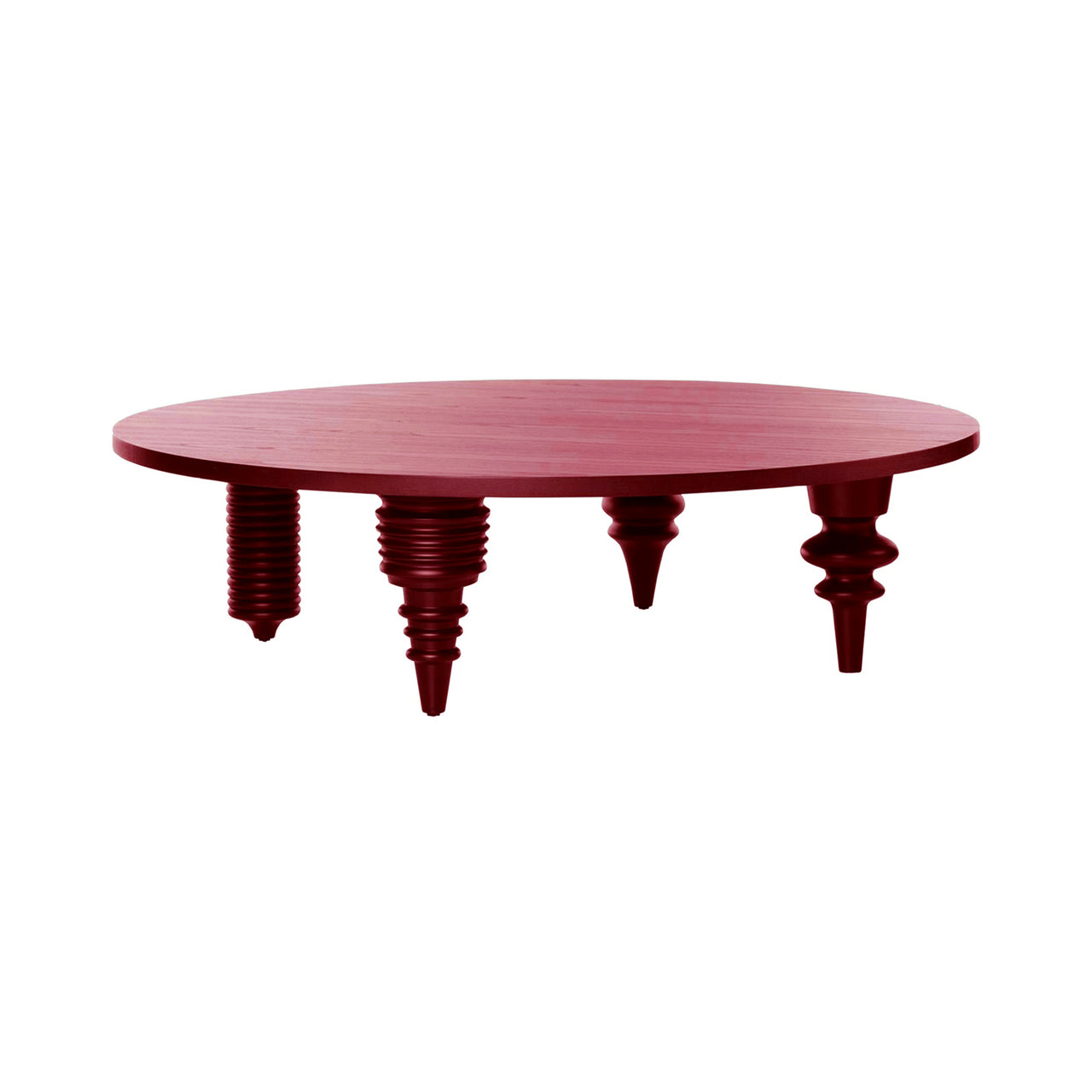 Multileg Low Table: Berry Red Gloss Lacquer B45