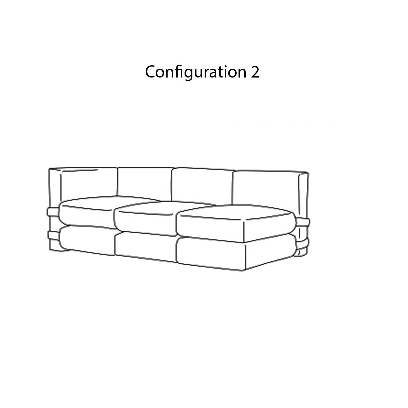 Pillow Modular Sofa: Leather + Configuration 2