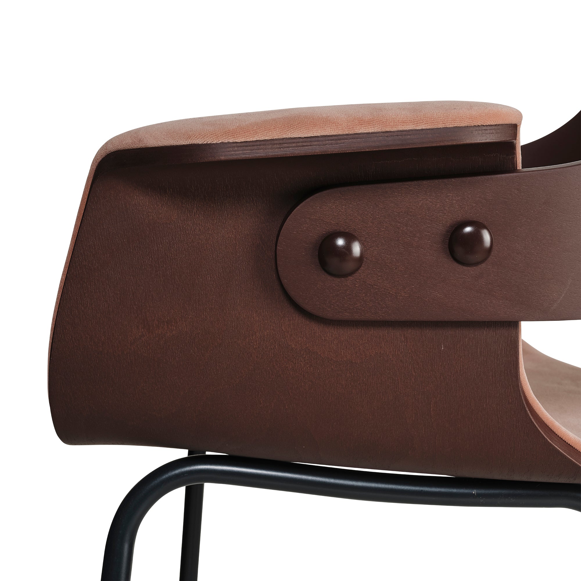 Showtime Armchair with Metal Base: Seat Upholstered