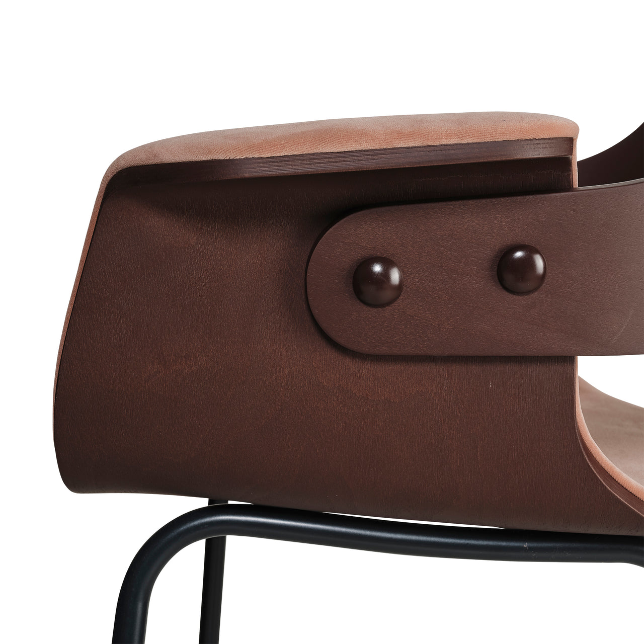 Showtime Armchair with Metal Base: Seat Upholstered