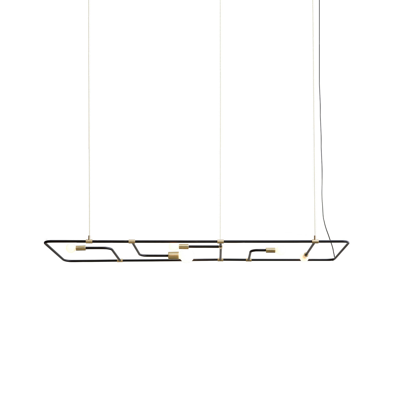 Beaubien Ceiling Lamp: Black + Brass