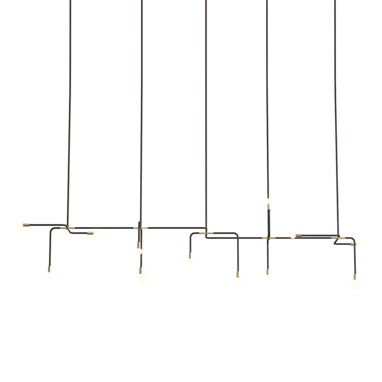 Beaubien 07 Suspension Lamp: Black + Brass