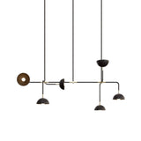 Beaubien Suspension 08 Lamp with Domes: Black + Brass