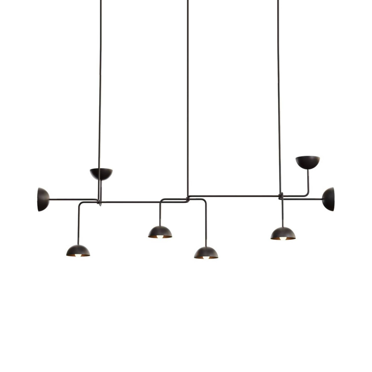 Beaubien Suspension 09 Lamp with Domes: Graphite