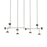 Beaubien Suspension 10 Lamp with Domes: Brass