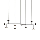 Beaubien Suspension 10 Lamp with Domes: Graphite