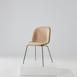 Beetle Dining Chair Conic Base: Veneer Shell + Front Upholstered