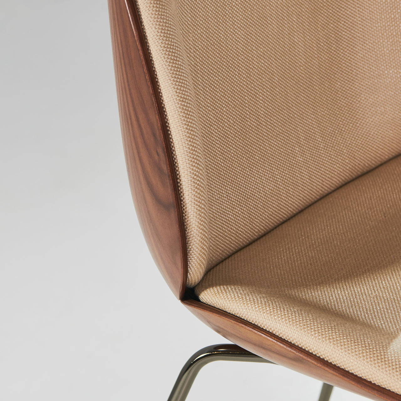 Beetle Dining Chair Conic Base: Veneer Shell + Front Upholstered