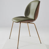 Beetle Dining Chair Conic Base: Veneer Shell + Front Upholstered