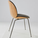 Beetle Dining Chair Conic Base: Veneer Shell + Front Upholstered