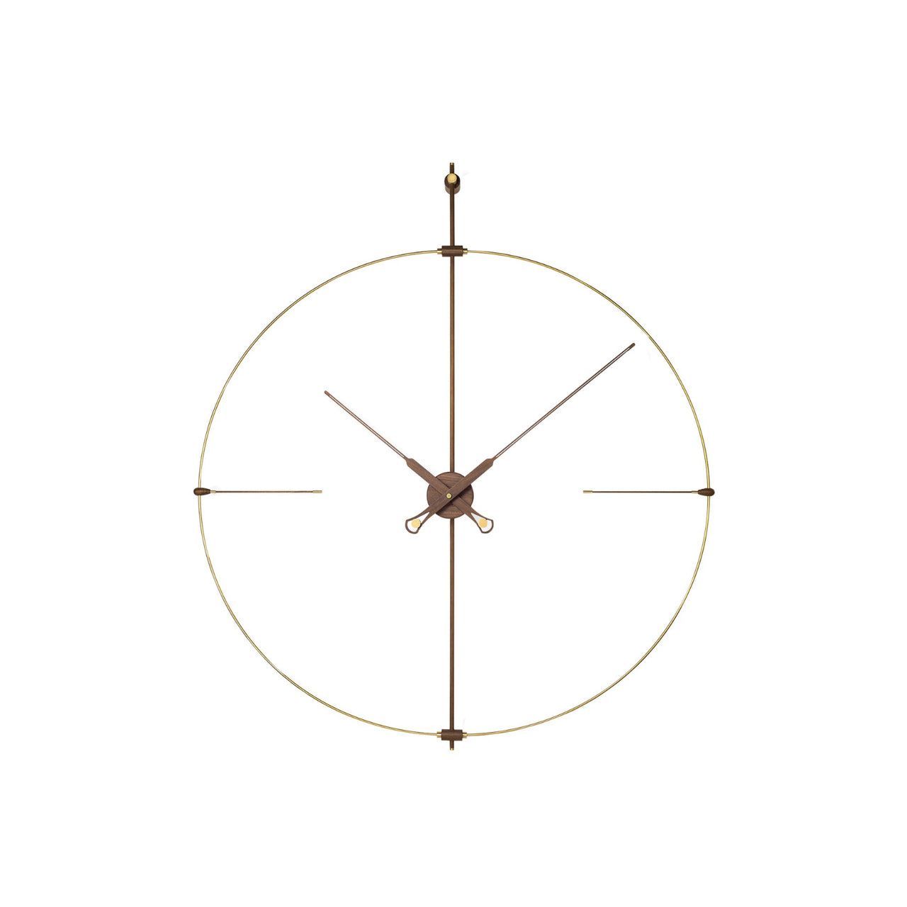 Bilbao Premium Wall Clock: Brass + Walnut