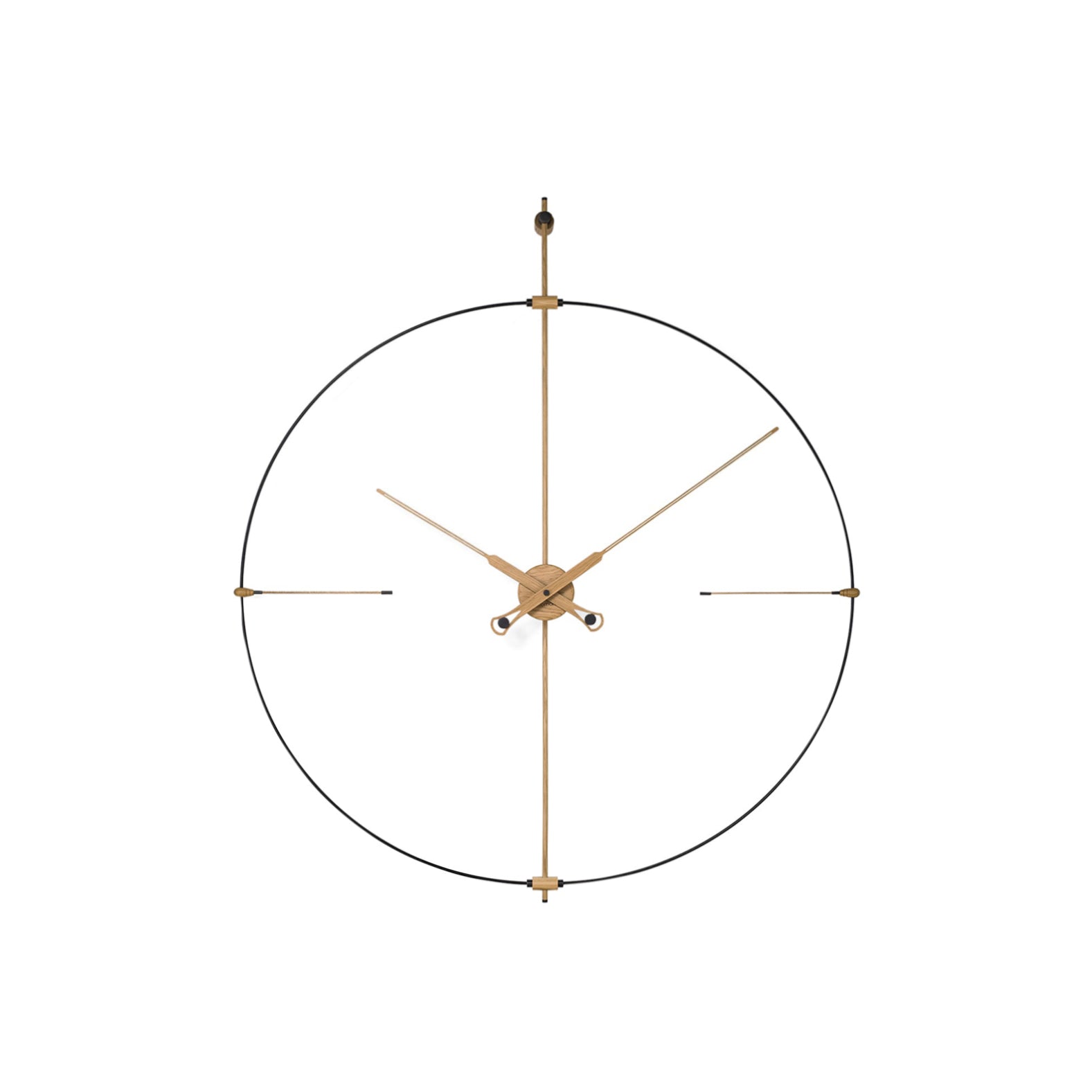 Bilbao Premium Wall Clock: Black Fiberglass + Oak