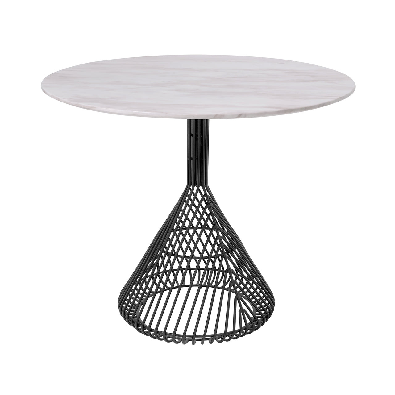 Bistro Dining Table: Black + White Ceramic