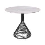 Bistro Dining Table: Black + White Ceramic