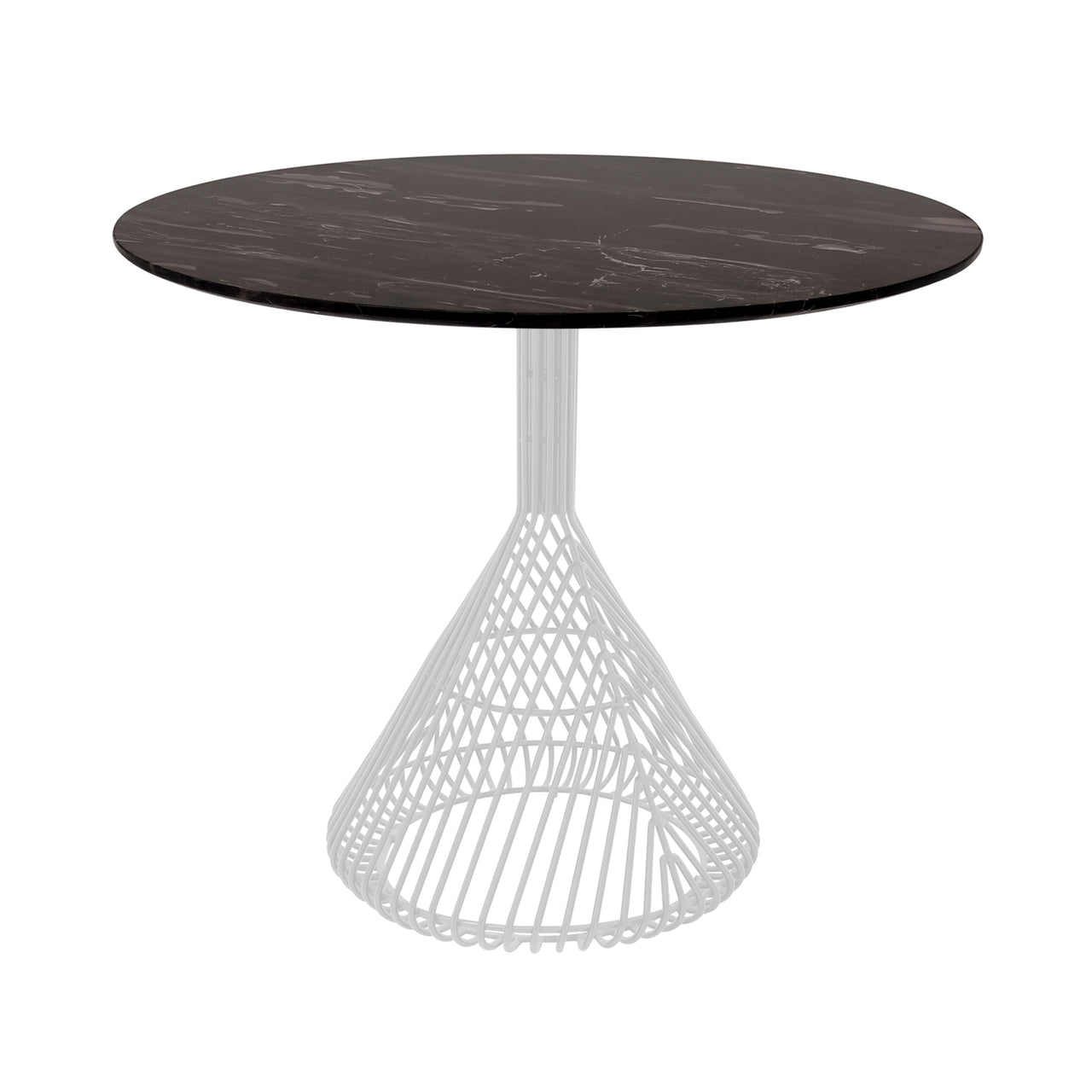 Bistro Dining Table: White + Black Ceramic