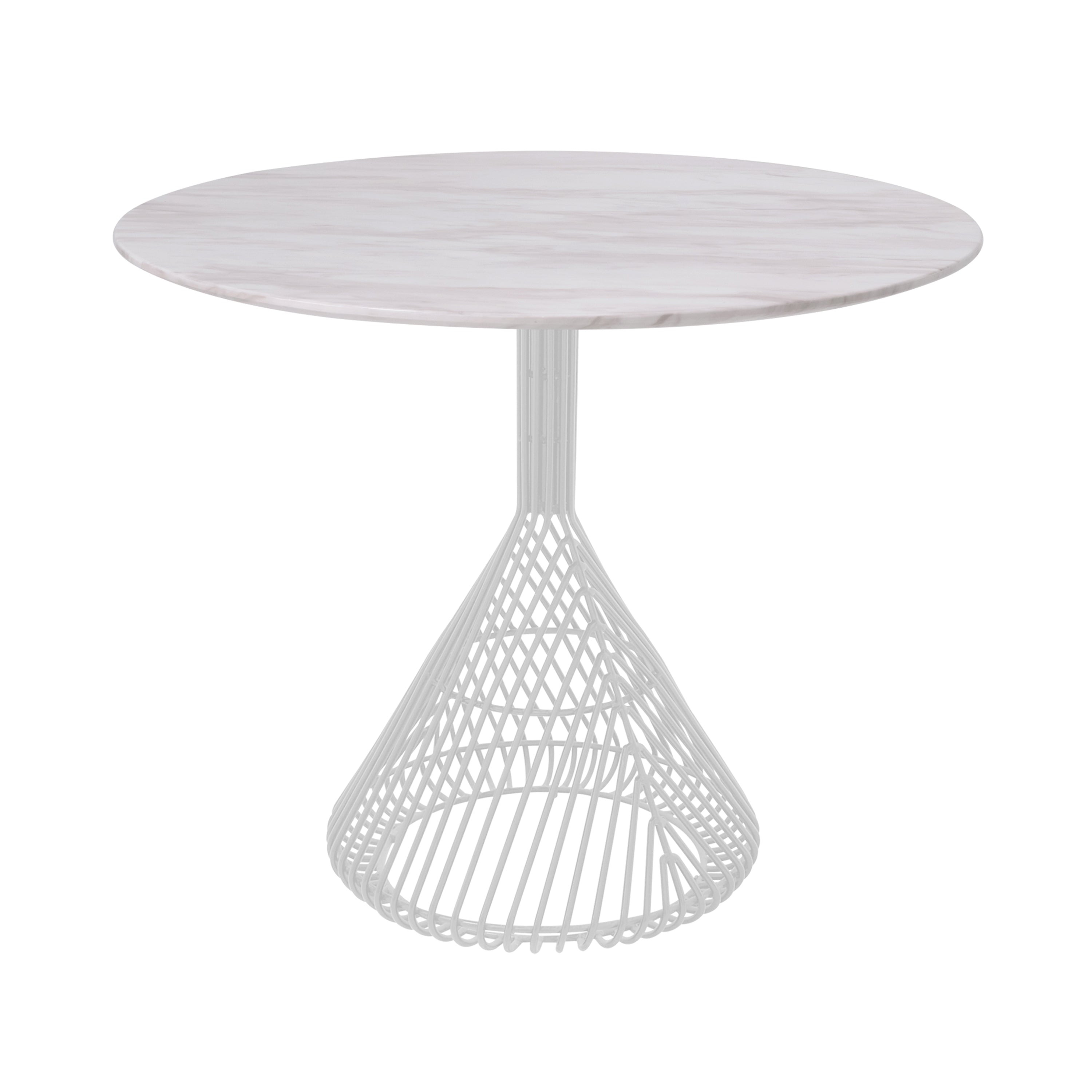 Bistro Dining Table: White + white Ceramic