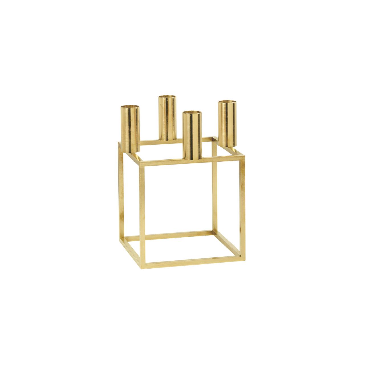 Kubus Candleholders: Gold-Plated + 4 + Without Base