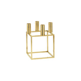 Kubus Candleholders: Gold-Plated + 4 + Without Base