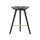 ML42 Bar + Counter Stool: Counter + Black Stained Beech + Brass