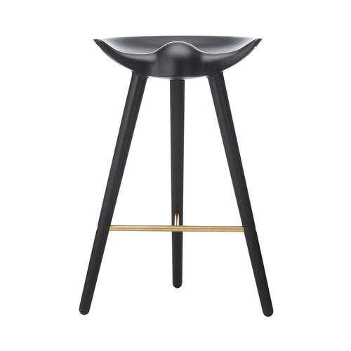 ML42 Bar + Counter Stool: Bar + Black Stained Beech + Brass