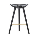 ML42 Bar + Counter Stool: Bar + Black Stained Beech + Brass