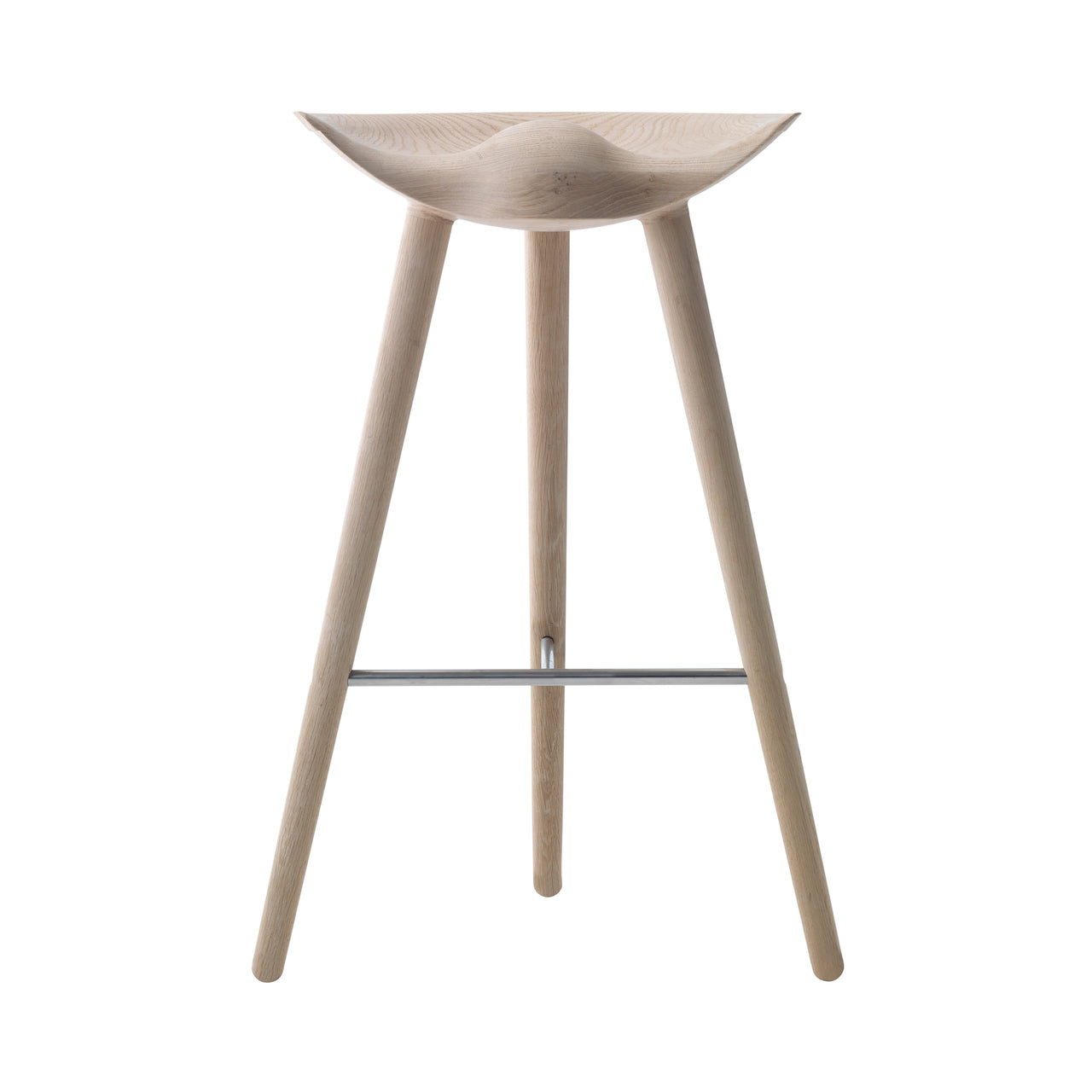 ML42 Bar + Counter Stool: Bar + Natural Oak + Stainless Steel