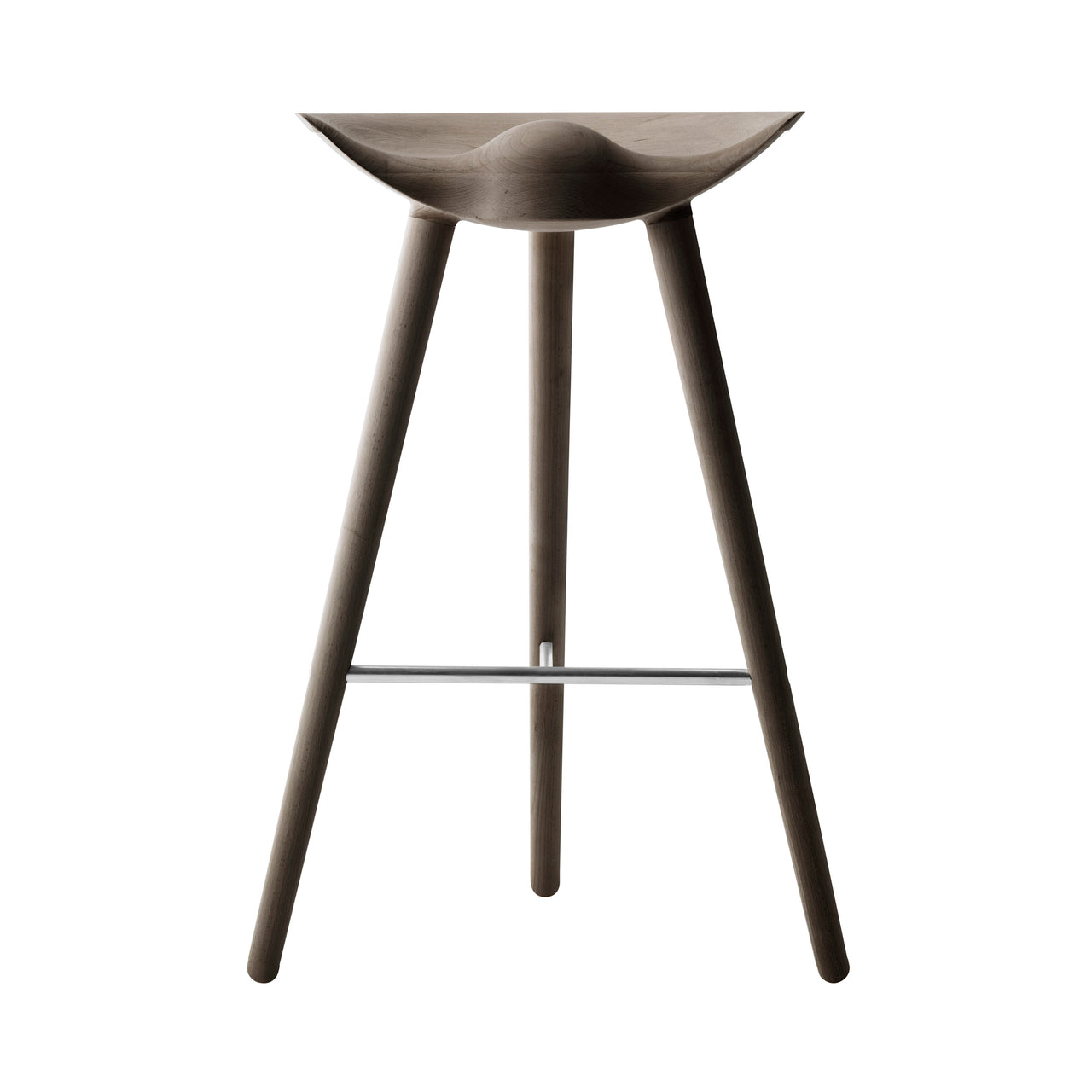 ML42 Bar + Counter Stool: Bar + Brown Oiled Oak + Stainless Steel