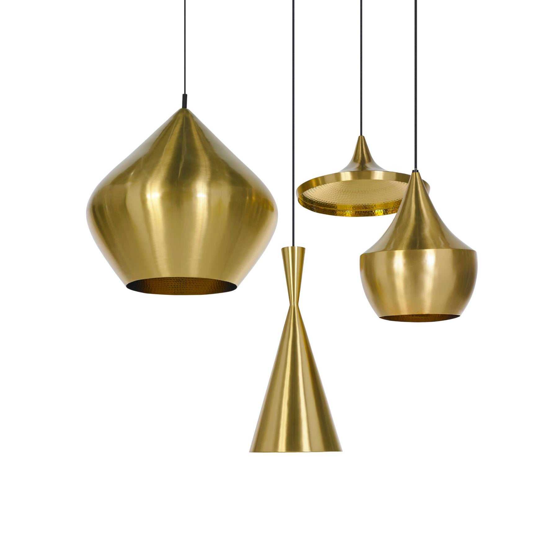 Beat Range Round Pendant System: Brushed Brass