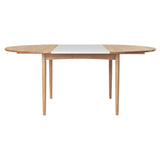 BM0121 Extendable Table: Oiled Oak + With Leaf - Grey